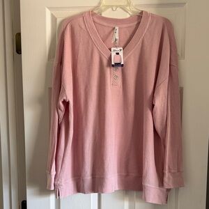 Seven7 Blush Waffle Henley
